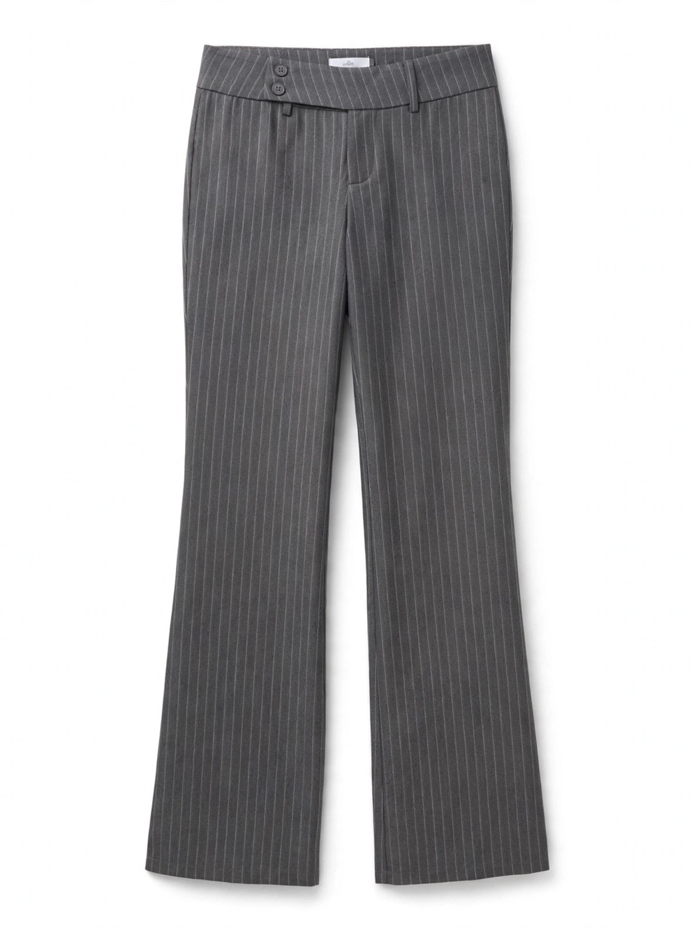 NWT Princess Polly Grey Pinstripe Flared Pants - Size US 4 Petite (Fits Long)